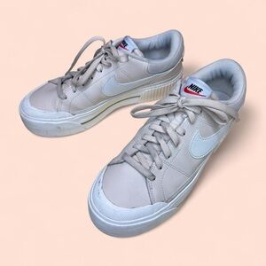 Nike Low-Top Sneakers in Cream and White